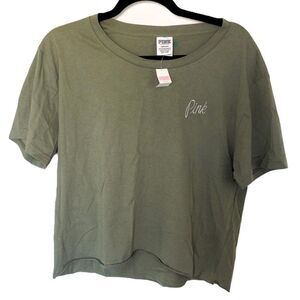 PINK VICTORIAS SECRET NWT CLASSIC OVERSIZED LOGO TEE SIZE LARGE